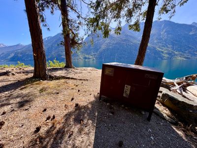 Food storage locker at Flick Creek Campground