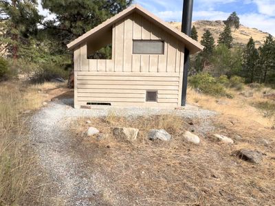 Vault toilet at Mitchell Creek Campground