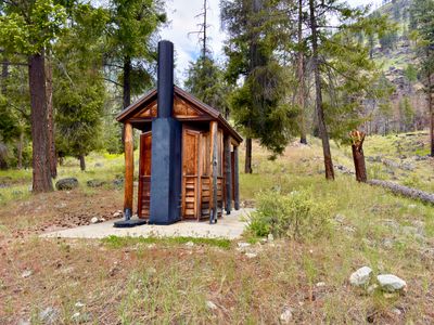 Vault toilet at Prince Creek Campground