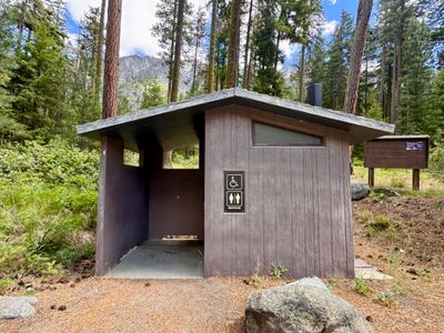 Vault toilet at Bridge Creek Campground