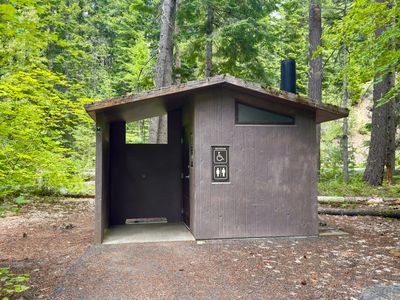 Vault toilet at Ida Creek Campground