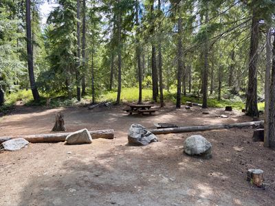 Campsite 21 — sites 19–22 area across the bridge