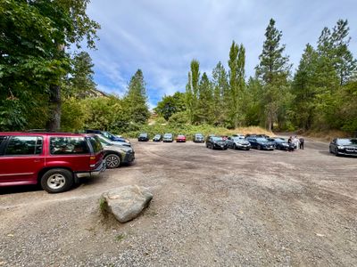 Gravel parking lot at Waterfront Park in Leavenworth