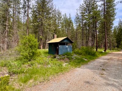 Vault toilet at Flat Campground