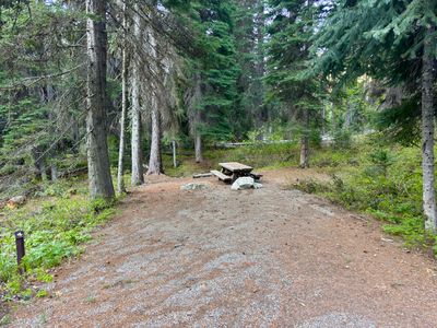Campsite with fire ring at Lone Fir