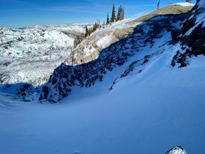 Entrance to the first chute, which we didn't ski