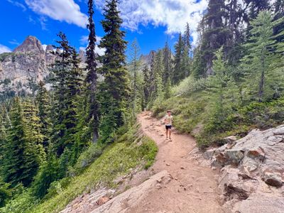 My son on the final section up to Blue Lake