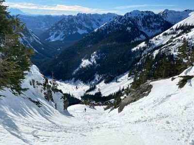 Sloppy snow on Chikamin Peak