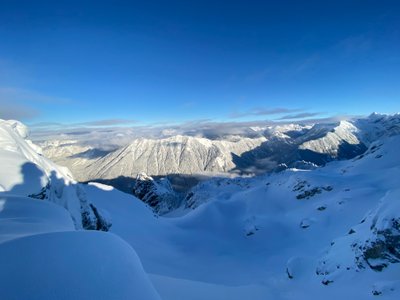 Top bowl of the Crooked Couloir