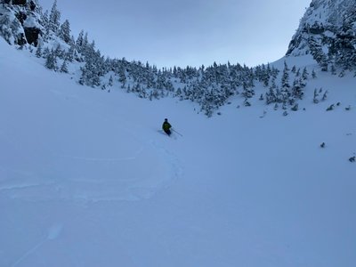 Second lap in the Crooked Couloir