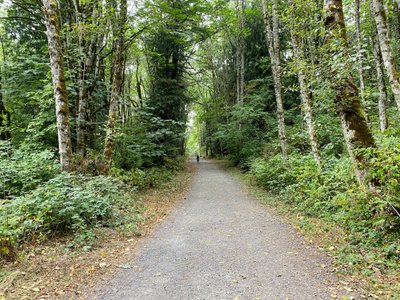 My son far ahead on the Red Town Trail