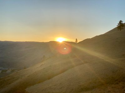 Sun rising above the ridge