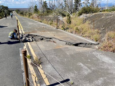 Place where lava destroyed the road (according to no one)