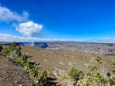 Smoke coming up from the Halema’uma’u Crater