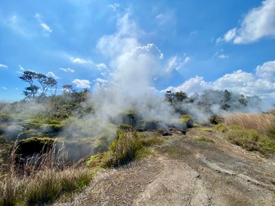 Steam arising near the Crater edge