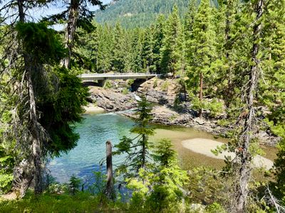 Near the forest service road bridge 