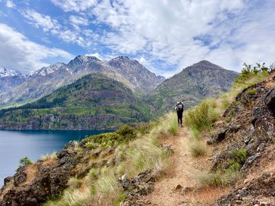 Hiking above the lake