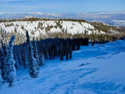 Looking down the top slope