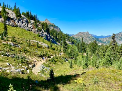 Hiking along the Naches Peak Loop Trail