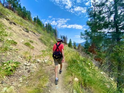 My dad hiking the North Fork 25 Mile Creek trail