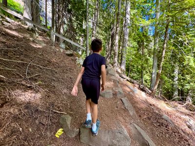 My son walking up