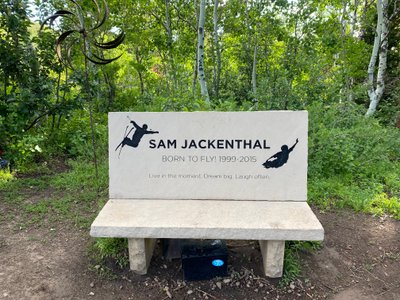 Memorial bench along Rob's Trail