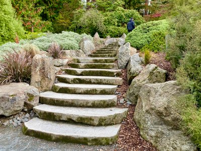 Stone stairs leading to another path